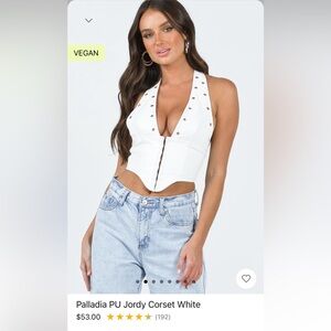 Palladia PU Jordy Corset White Top